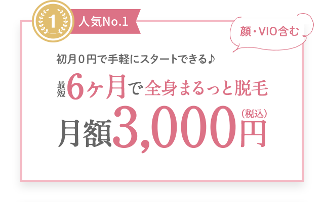 ラココの脱毛はリーズナブルな月額３０００円